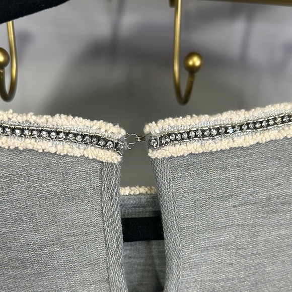 Lila Rose Womens Short Sleeves Round Neck Stretch Gray Casual Shift Dress - Picture 4 of 7